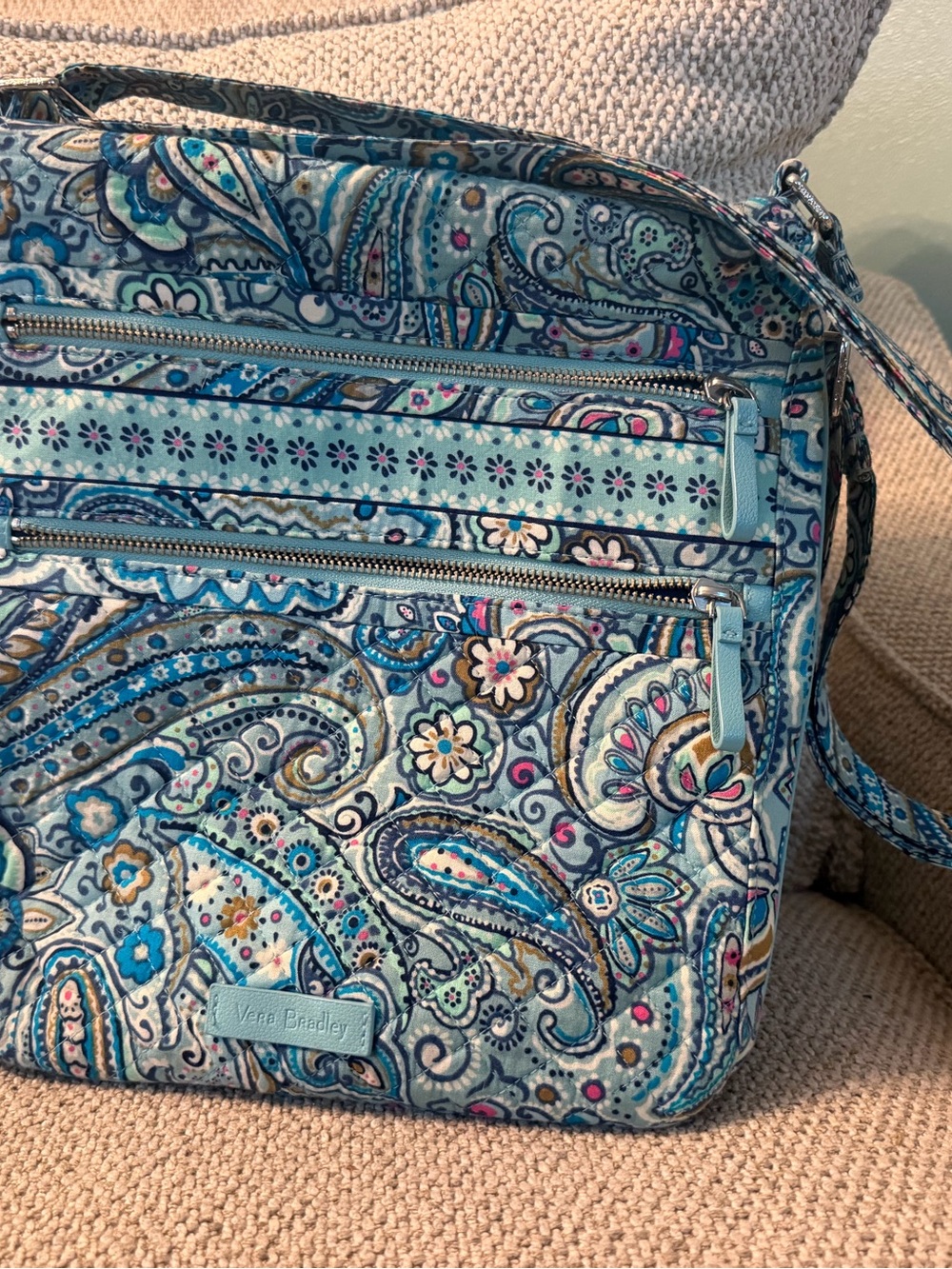 Vera Bradley Blue Paisley Floral Crossbody Bag